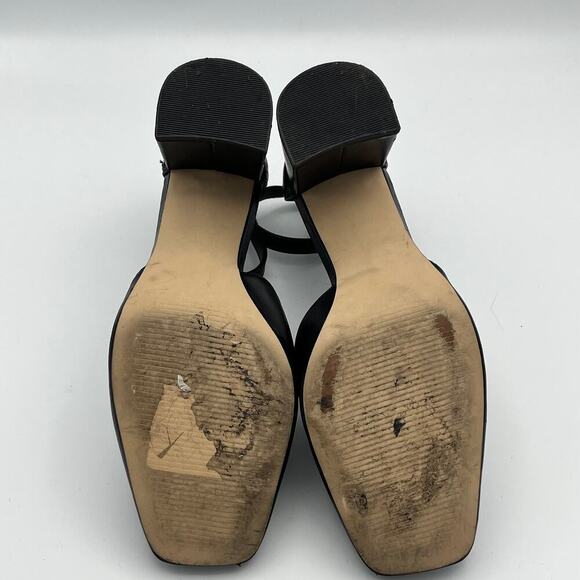 Nordstrom Women's Black Ankle Strap Square Toe Heels Size 6M - Picture 5 of 9